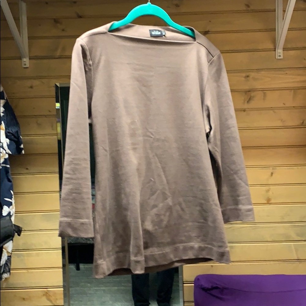 NWT Kate Spade Saturday Split Neck Top | Mocha